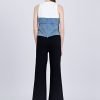 Denim Mock Two-Piece Top - Denim