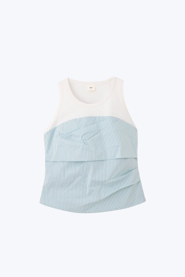 Mock Two-Piece Top - Stripes Green