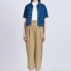 Denim Snap Button Blouse - Dark Denim