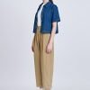 Denim Snap Button Blouse - Dark Denim
