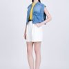 Denim Asymmetric Cropped Jacket - Denim
