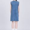 Denim Shoulder Padded Dress - Denim