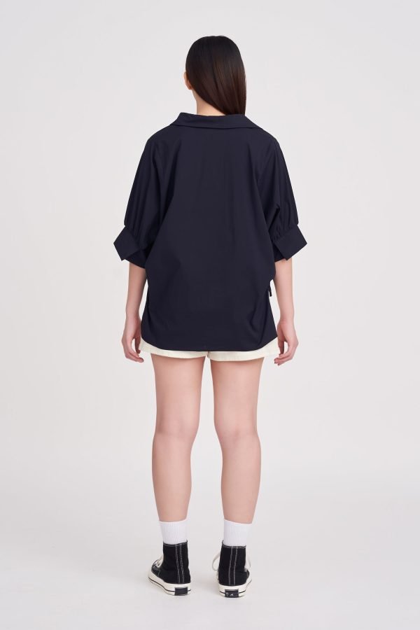 Denim High-Waisted Shorts - Ecru