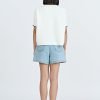 Denim Floral Shorts - Light Denim