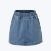 Denim Double Waistband Skort - Denim