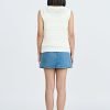 Denim Double Waistband Skort - Denim