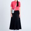 Denim Flare Skirt - Black