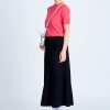 Denim Flare Skirt - Black