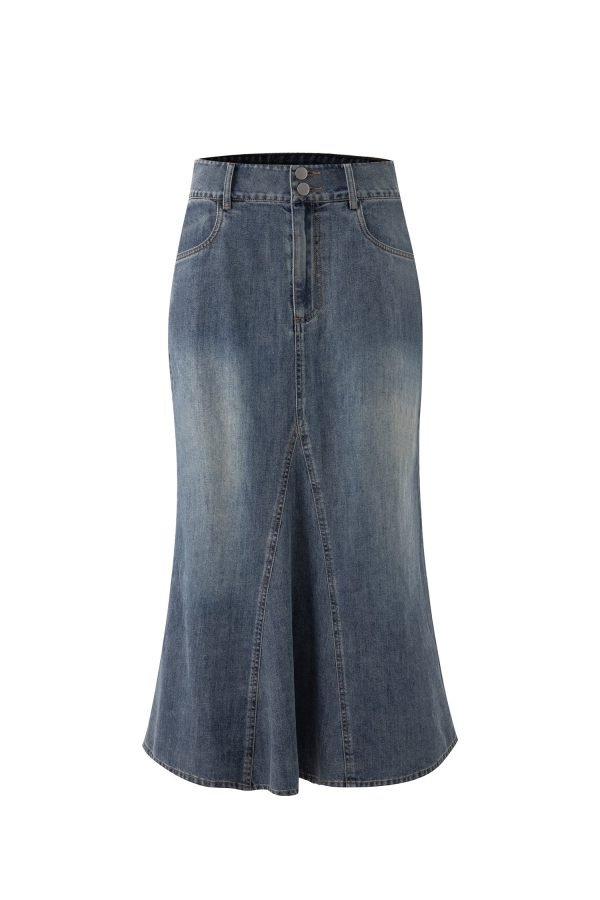 Denim Flare Skirt - Denim