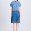 Denim Ruffle Hem Skirt - Denim