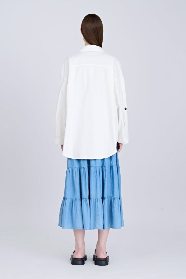 Denim Tier Skirt - Light Denim