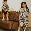 Daisy Gathered Dress - Navy Floral
