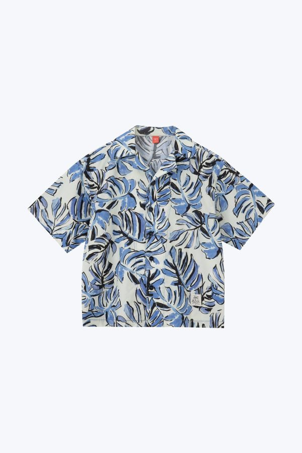 Kids Short Sleeve Vacay Shirt - Navy Floral