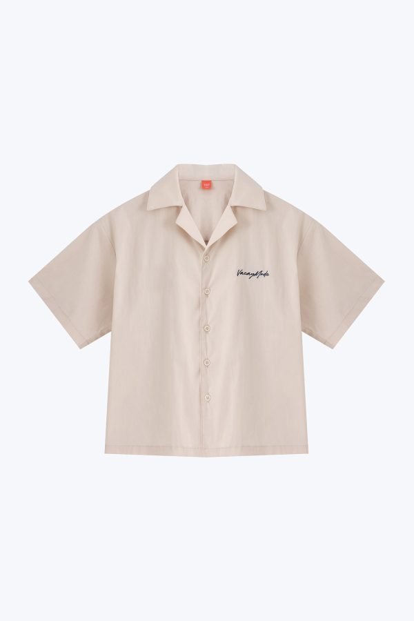 Kids Short Sleeve Vacay Mode Shirt - Sand