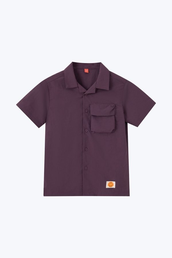 Utilty Button-Up Shirt - Plum