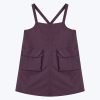 Dungaree Patch Pocket Dress - Plum