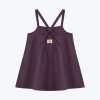 Dungaree Patch Pocket Dress - Plum