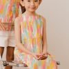 Coral Abstract Print Sleeveless Dress - Coral Abstract