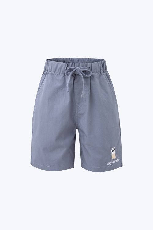 "Stay Pawsitive" Shorts - Baby Blue