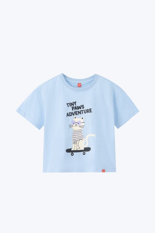 "Tiny Paws Adventure" Tee - Baby Blue