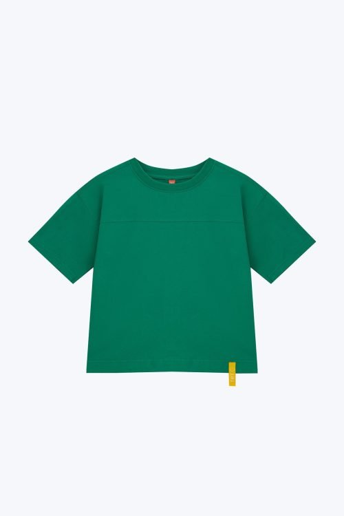 Relaxed Tee with Chest Cut & Sew - Green