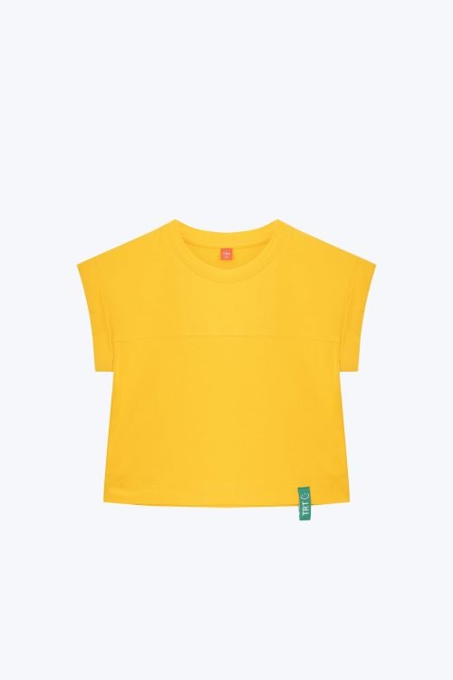Turned Up Cuff Tee - Yellow