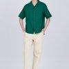 “Rue de L’Restyle” Open Collar Top - Emerald