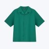 “Rue de L’Restyle” Open Collar Top - Emerald