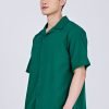 “Rue de L’Restyle” Open Collar Top - Emerald
