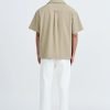 Relaxed Fit Cuban Collar Short Sleeve Shirt - Khaki