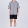Worker's Pocket Cuban Collar Shirt - Grey