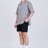 Worker's Pocket Cuban Collar Shirt - Grey