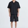 Single Pocket Snap Button Shirt - Black