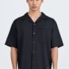 Single Pocket Snap Button Shirt - Black