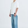 Single Pocket Snap Button Shirt - Cream