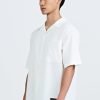 Single Pocket Snap Button Shirt - Cream
