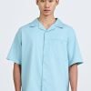 Single Pocket Snap Button Shirt - Dusty Blue