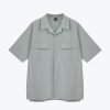 Relaxed-Fit Flapped Pocket Cuban Collar Top - Mint