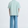 Relaxed-Fit Flapped Pocket Cuban Collar Top - Mint