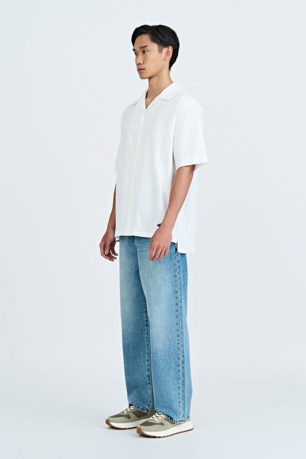 Open Collar Top - Cream