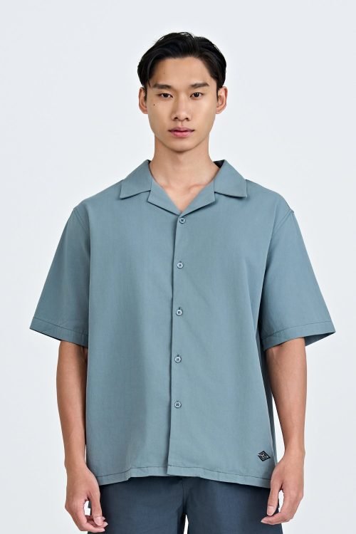 Open Collar Top - Elephant Grey