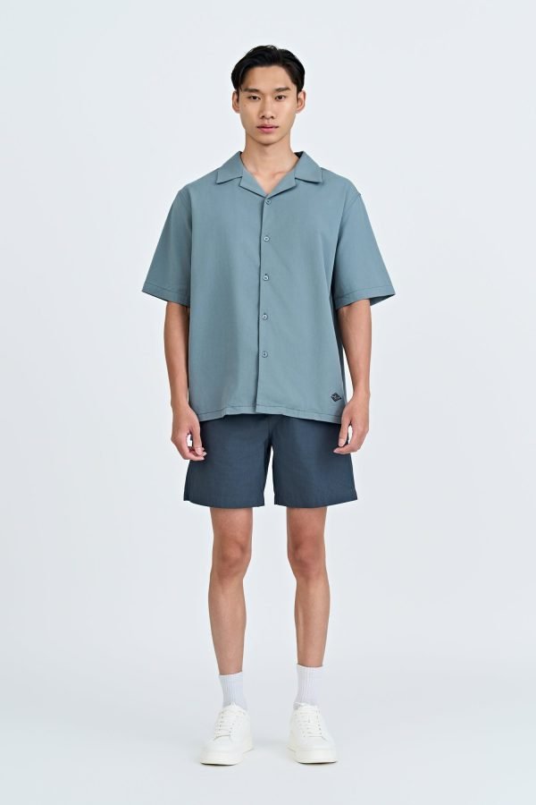 MB900463Y_ELEPHANT_GREY-1 Open Collar Top - Elephant Grey