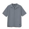MB900463Y_ELEPHANT_GREY Open Collar Top - Elephant Grey