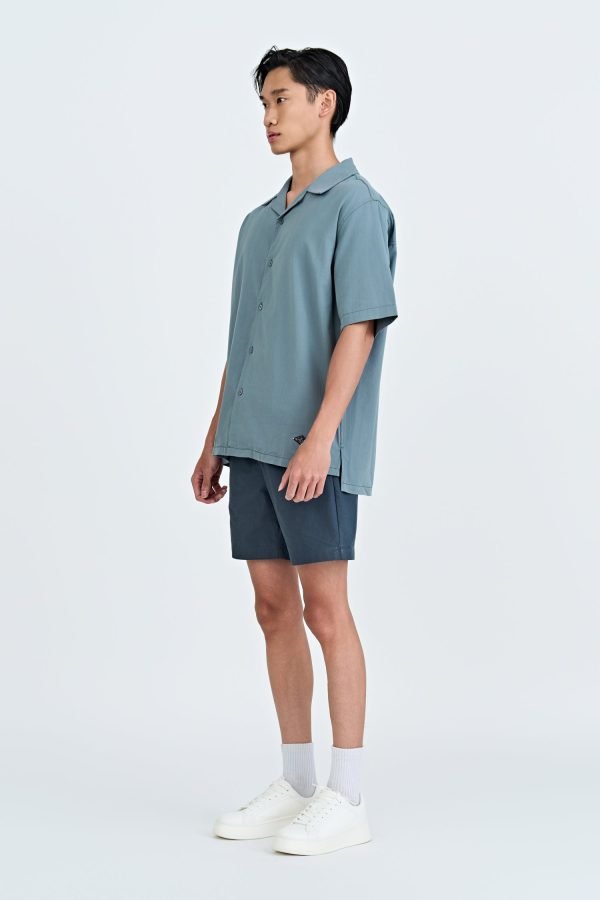 MB900463Y_ELEPHANT_GREY-2 Open Collar Top - Elephant Grey