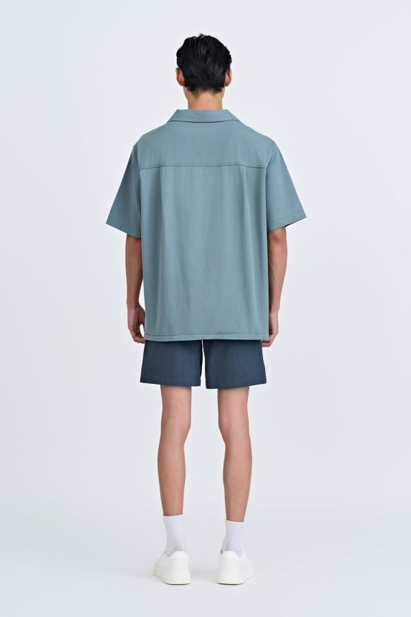 MB900463Y_ELEPHANT_GREY-3 Open Collar Top - Elephant Grey