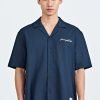 Vacay Mode Cuban Shirt - Navy