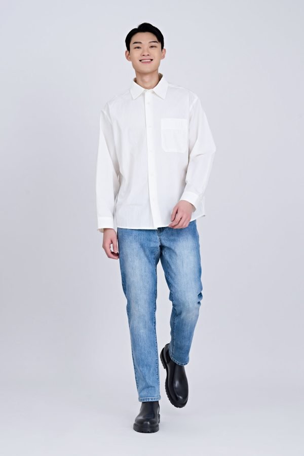 MBL900434Y_CREAM-1 Button Up Classic Shirt - White