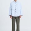 Oversized Striped Double Pocket Shirt - Stripes Blue