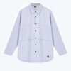 Oversized Striped Double Pocket Shirt - Stripes Blue