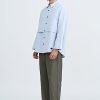 Oversized Striped Double Pocket Shirt - Stripes Blue